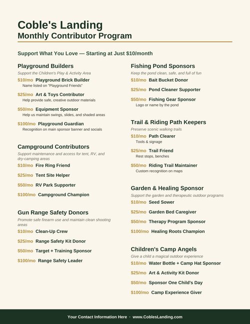 Monthly Contributor Program flyer preview
