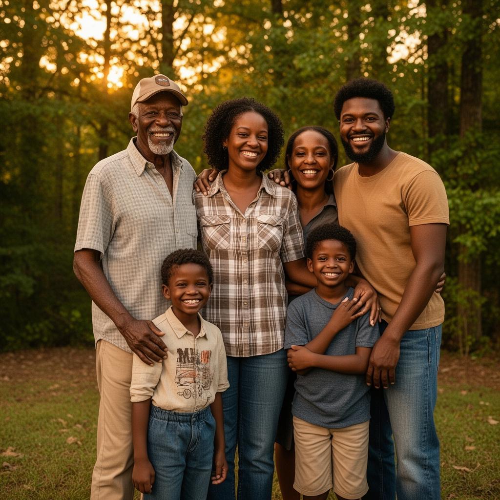 A family enjoying an afternoon together outdoors at Cobles Landing in Polkton, NC